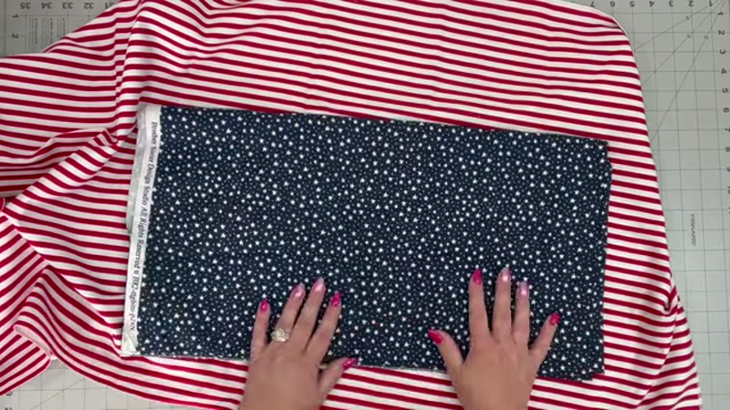 Step 4: Attach the Red and White Striped Fabric