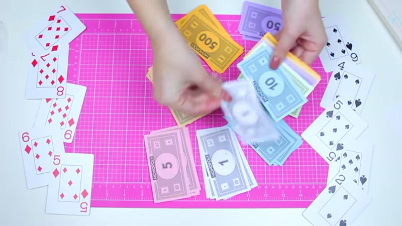 Step 2: Cut the bills into a triangle shape