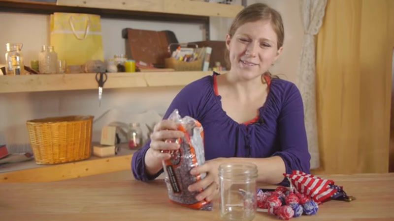Step 1: Fill the Jar with Red Beans